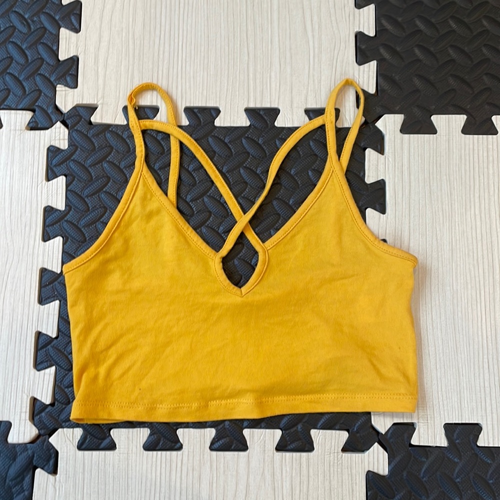 Ambiance Yellow Crop top in size small